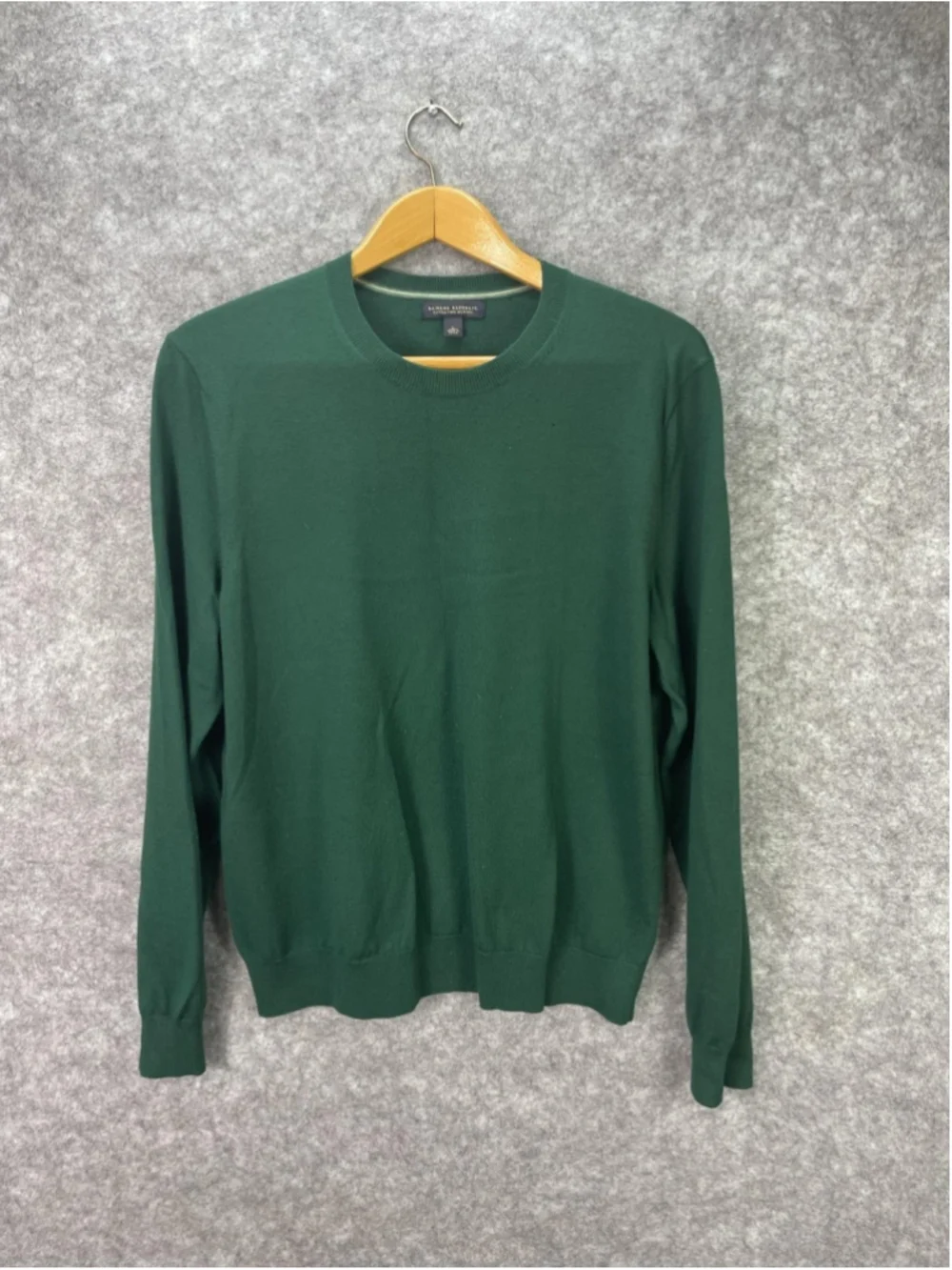 Banana Republic Sweater Mens Large Green Merino Wool Crewneck Knit Pullover